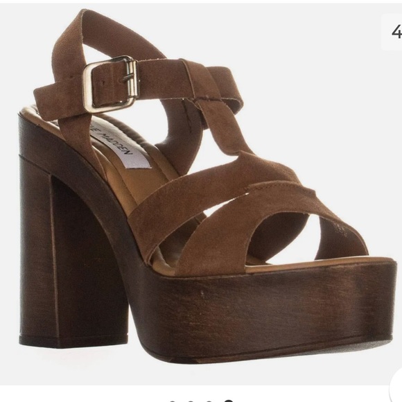 Steve Madden Wooden Block Heel Platform with Suede - Picture 3 of 9